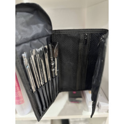 Manta Maquillaje 12 pinceles Black