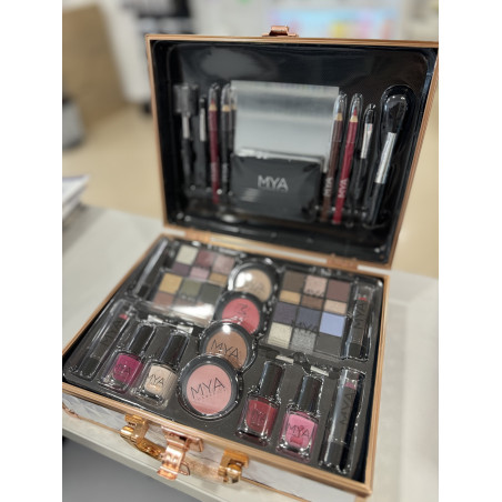 Maletin de Maquillaje Myacosmetics blanco y dorado
