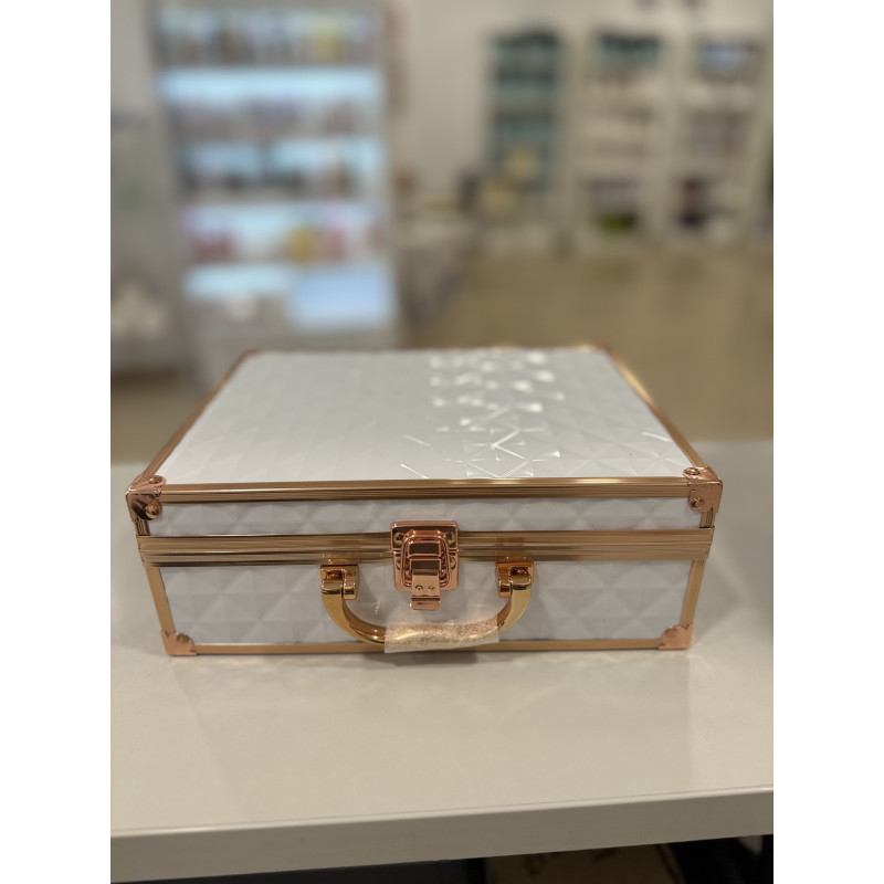 Maletin de Maquillaje Myacosmetics blanco y dorado