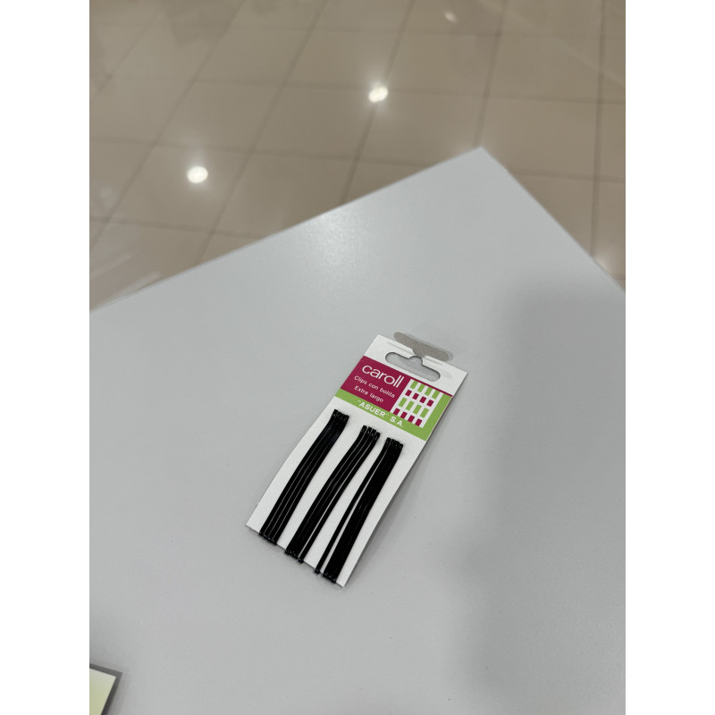 Pillapelos negro con bolita extralargo 12unds